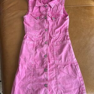 GAP Kids Pink Sleeveless Denim Dress - Size Medium